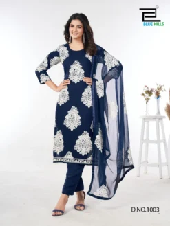 Blue Hills Madam Rayon Kurti Bottom With Dupatta