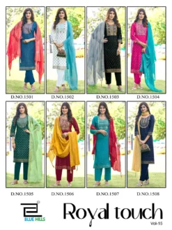 Blue Hills Royal Touch Vol 15 Rayon Kurti Bottom With Dupatta