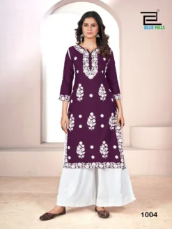 Blue Hills Victoria Nx 03 Rayon Kurti With Plazzo