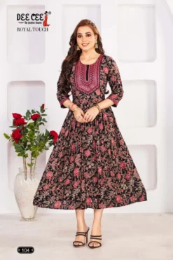 Deecee Simaara Long Anarkali Kurti Big Size With Embroidery Work