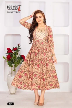 Deecee Simaara Long Anarkali Kurti Big Size With Embroidery Work