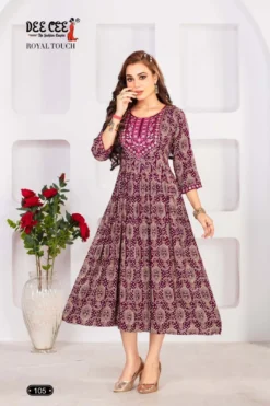 Deecee Simaara Long Anarkali Kurti Big Size With Embroidery Work