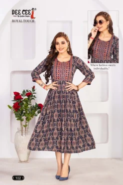 Deecee Simaara Long Anarkali Kurti Big Size With Embroidery Work