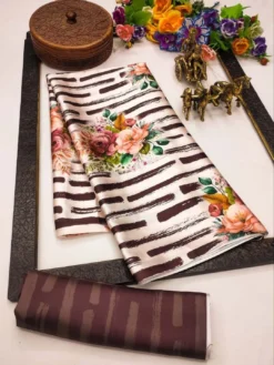 Dev Vol 02 Party Wear Satin Saree With Digital Print