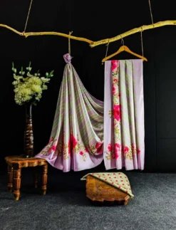 Dev Vol 05 Satin Saree Flower Digital Print Collection