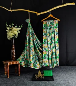 Dev Vol 06 Satin Saree Flower Digital Print New Collection