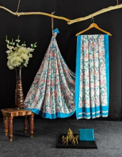 Dev Vol 06 Satin Saree Flower Digital Print New Collection