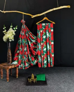 Dev Vol 08 Satin Saree Flower Digital Print Wholesale