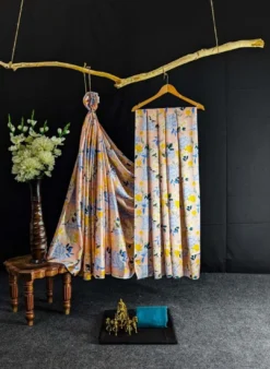 Dev Vol 08 Satin Saree Flower Digital Print Wholesale