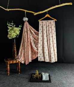 Dev Vol 12 Satin Saree Flower Digital New Print