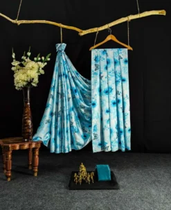 Dev Vol 12 Satin Saree Flower Digital New Print