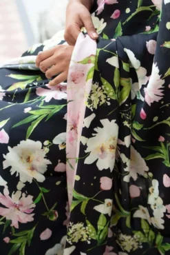 Dev Vol 13 Satin Black Saree Digital Print New Design