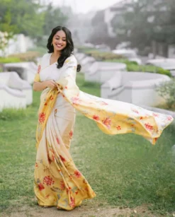 Dev Vol 18 Satin Saree Flower Digital New Collection