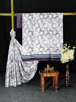 Dev Vol 19 Satin Saree Flower Digital New Collection