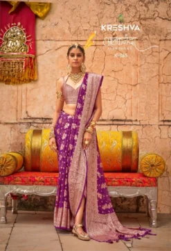 Kreshwa Alaknanda Georgette Weaving Saree Under 1500