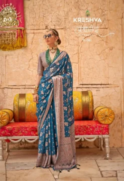 Kreshwa Alaknanda Georgette Weaving Saree Under 1500
