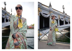 Rajtex Kaarsi Silk Handloom Organza Parsi Saree