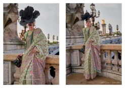 Rajtex Kaarsi Silk Handloom Organza Parsi Saree