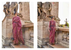 Rajtex Kaarsi Silk Handloom Organza Parsi Saree