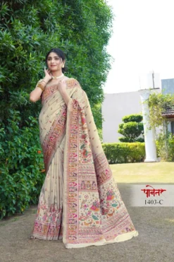 Sanjana Panetar Soft Pure Silk Kashmiri Pashmina Saree