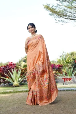Sanjana Panetar Soft Pure Silk Kashmiri Pashmina Saree