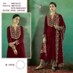 Shree K 1916 Velvet Embroidered Pakistani Salwar Suits