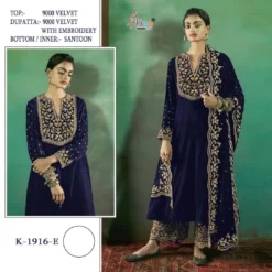 Shree K 1916 Velvet Embroidered Pakistani Salwar Suits