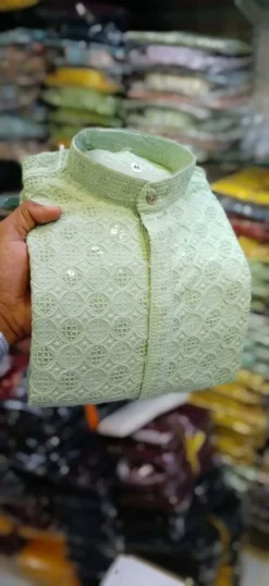 Shyam Vol 10 Viscose Rayon Kurta Pajama Lakhnavi Work New Dsign