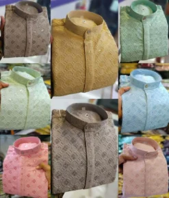 Shyam Vol 7 Viscose Kurta Pajama Big Size Lakhnavi Work New Design