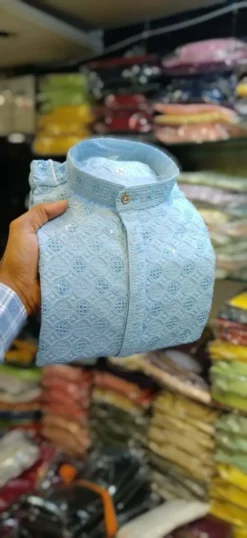 Shyam Vol 9 Viscose Rayon Kurta Pajama Lakhnavi Work New Dsign