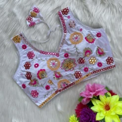 SS09 Fancy Satin Readymade Blouse With Embroidery Latest Design Design