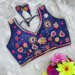 SS09 Fancy Satin Readymade Blouse With Embroidery Latest Design Design