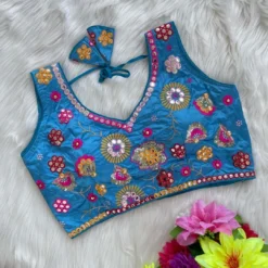 SS09 Fancy Satin Readymade Blouse With Embroidery Latest Design Design