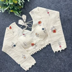 SS1089 Pure Camric Khadi Cotton Readymade Blouse New Design