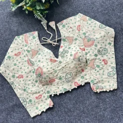 SS1089 Pure Camric Khadi Cotton Readymade Blouse New Design