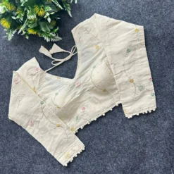 SS1089 Pure Camric Khadi Cotton Readymade Blouse New Design