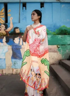 Subh 485 Durga Puja Lilen Saree New Design