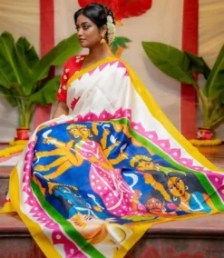 Subh 487 Navratri Lilen Saree Wholesale Under 1000