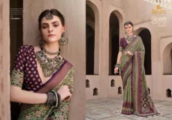 Trirath Kasturi Ajrakh Printed Silk Saree under 1000