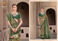 Trirath Kasturi Ajrakh Printed Silk Saree under 1000