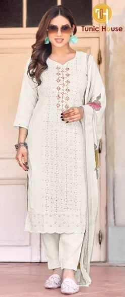 Tunic House Aarohi 01 Designer Cotton Kurti Bottom With Dupatta