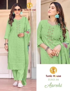 Tunic House Aarohi 01 Designer Cotton Kurti Bottom With Dupatta