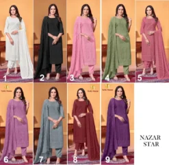 Tunic House Nazar Star Georgette Kurti Bottom With Dupatta