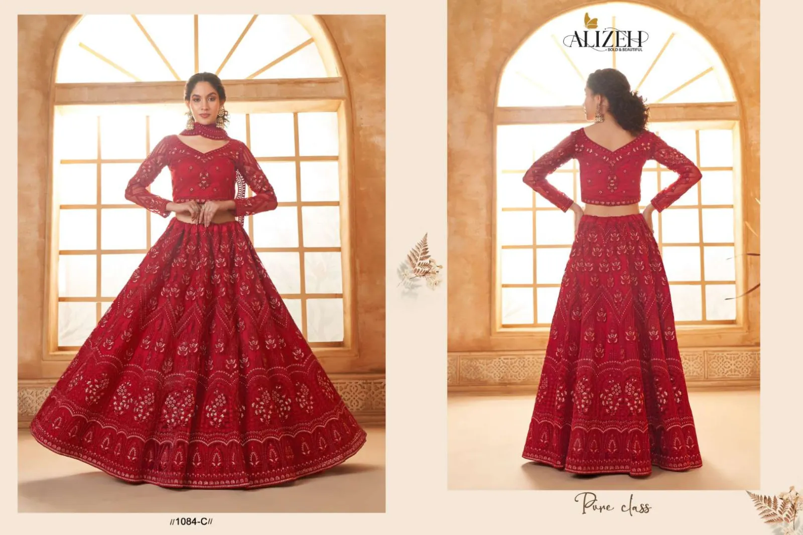 Alizeh Bridal Heritage Color Saga Vol 3 Maroon Bridal Lehenga