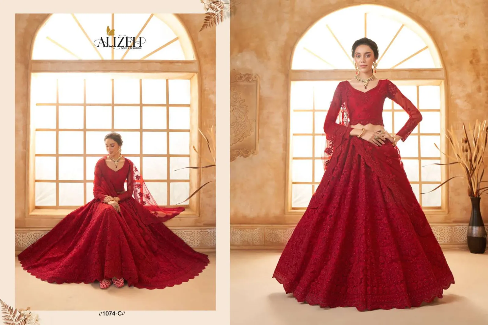 Alizeh Bridal Heritage Color Saga Vol 3 Maroon Bridal Lehenga