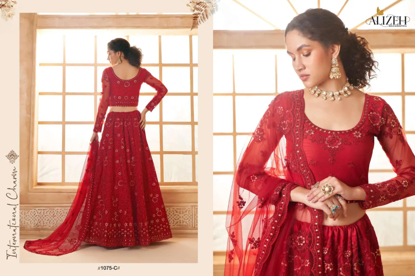 Alizeh Bridal Heritage Color Saga Vol 3 Maroon Bridal Lehenga
