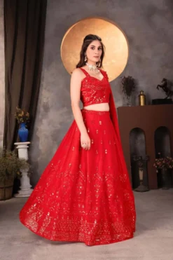 DKT 5006 Red Lehenga Choli Wholesale New Collection