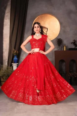 DKT 5006 Red Lehenga Choli Wholesale New Collection