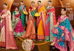 Saroj Meraki Silk Vol 3 Silk Copper Saree poses