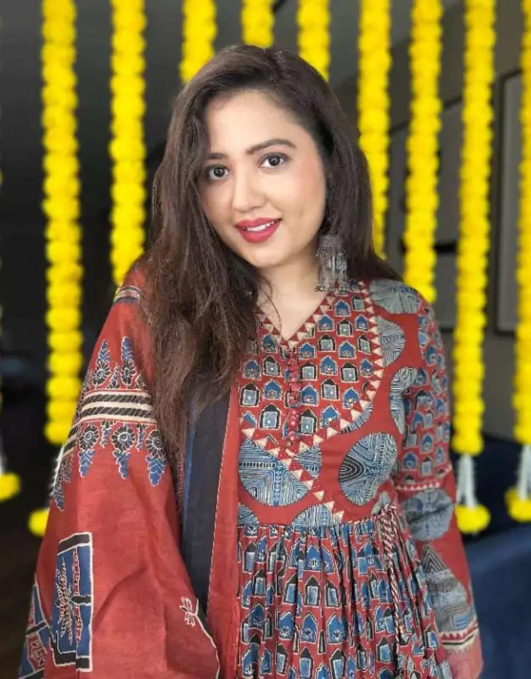 SS1017 Cotton Anarkali Kurti Pant With Dupatta Under 1000